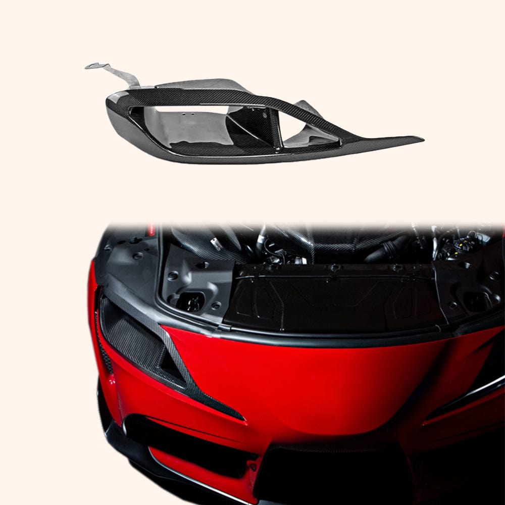 For Toyota 19+ Supra A90 ATTK Type Carbon Fiber Vented Head Light Air Duct