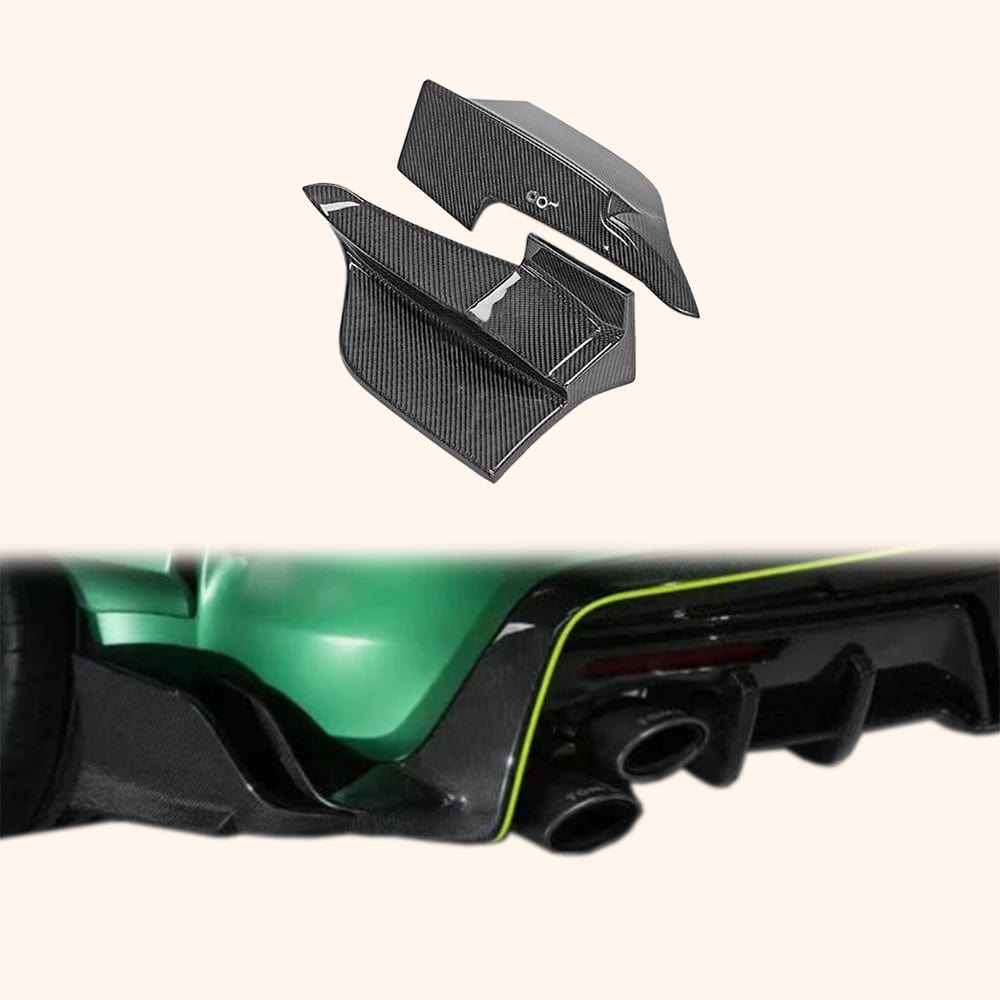 For Toyota 19+ Supra A90 TMS Type Carbon Fiber Rear Under Diffuser Side Canards