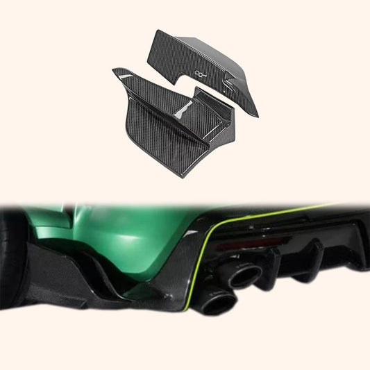 For Toyota 19+ Supra A90 TMS Type Carbon Fiber Rear Under Diffuser Side Canards