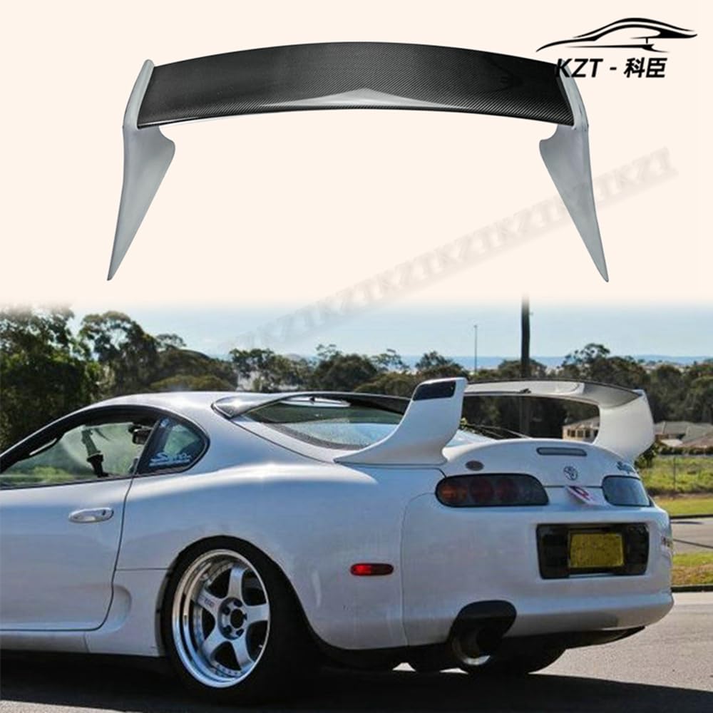 For Toyota 93-98 Supra MK4 JZA80 TR-Style Rear spoiler Partial Carbon Fiber(Blade+Caps) Car Body Parts Kits Kazento Carbon Parts 车身侧板 SUPRA-RS-TRD-PCF1