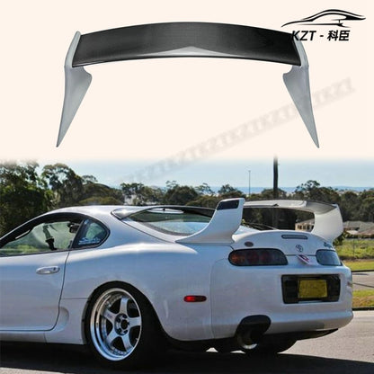 For Toyota 93-98 Supra MK4 JZA80 TR-Style Rear spoiler Partial Carbon Fiber(Blade+Caps) Car Body Parts Kits Kazento Carbon Parts 车身侧板 SUPRA-RS-TRD-PCF1