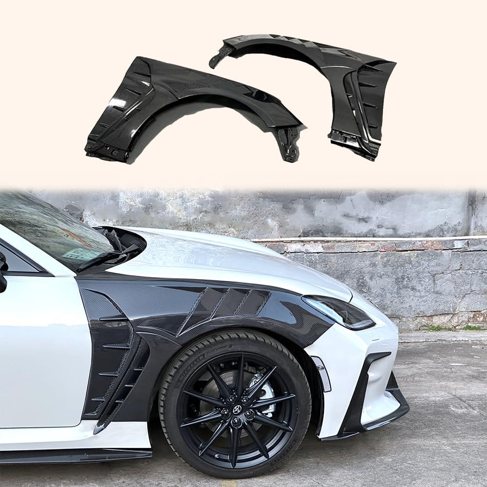 For Toyota GR86 BRZ 2022 2023 Vented Fender Pair Carbon Fiber Kazento Carbon Parts 车身侧板 GR86-FF-V3-CF