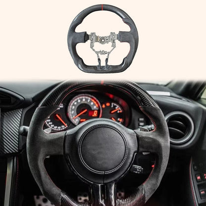 For Toyota GT86 FT86 BRZ 2012-20 Coupe Carbon D Style Steering Wheel Replacement Kazento Carbon Parts Carbon Fiber GT86-STEERING-D-CF
