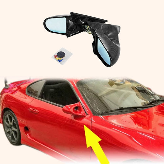 For Toyota Supra JZA80 KZ Style Carbon Aero Mirror (Right Hand Drive Vehicle) Kazento Carbon Parts Carbon Fiber SUPRA-MC-TI-GND-R-CF