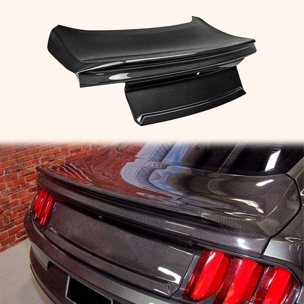 Ford Mustang AC-ST Style Duckbill Trunk Lid 2015-2023 Kazento Carbon Parts Carbon Fiber MUST1523-TRUNK-DT-CF