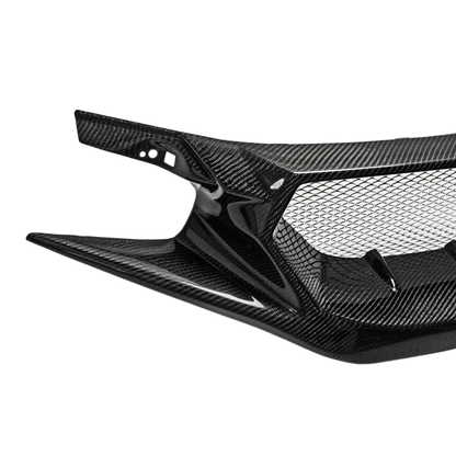 Honda 17 onwards Civic Type R FK8 JS Carbon Front Grille (FC1/FK7) Kazento Carbon Parts Carbon Fiber FK8-FG-JS-CF