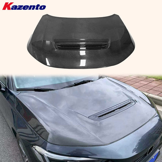 Honda Civic Gen11 FE FL TR Type-R style Front Vented Hood Bonnet 2022+ Kazento Carbon Parts Bonnets/Hoods