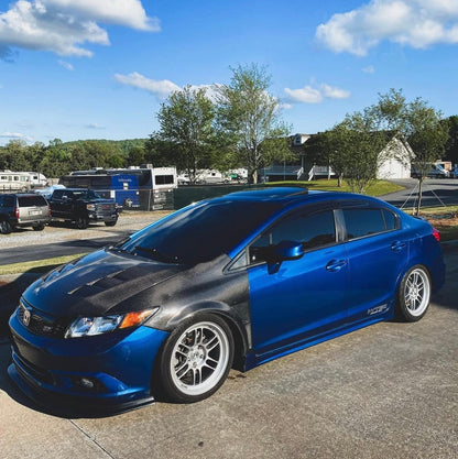 Honda Civic Sedan FA 4DR Mugen Style Vented Hood Bonnet 2006-2011 Kazento Carbon Parts Carbon Fiber FA1-HOOD-LN-CF