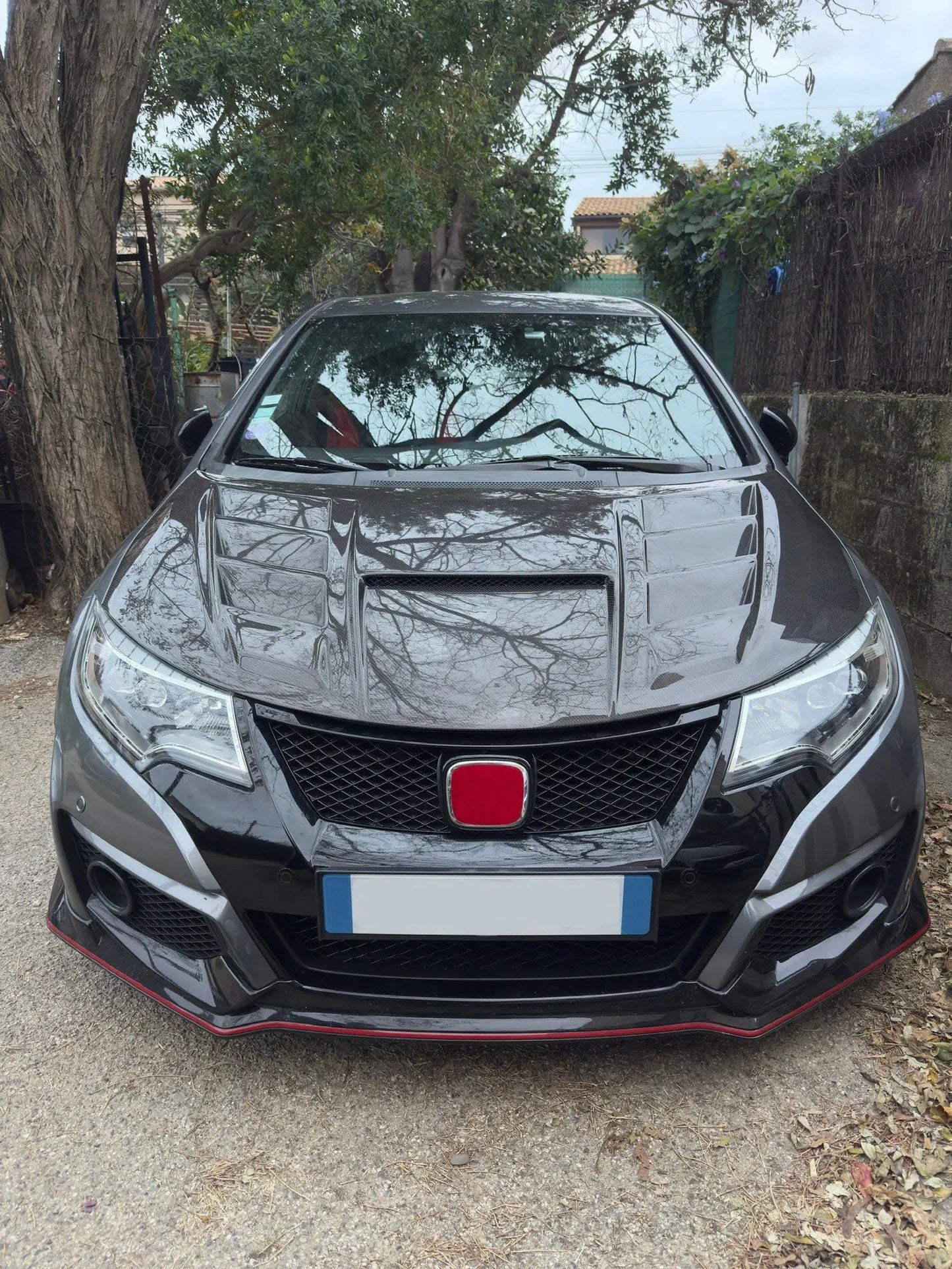 Honda Civic Type R FK2 15-17 Double Side Carbon Front Vented Hood