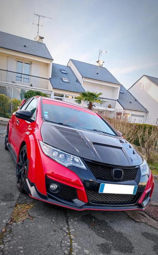 Honda Civic Type R FK2 15-17 Double Side Carbon Front Vented Hood