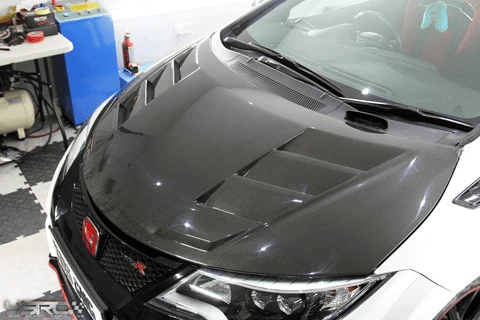 Honda Civic Type R FK2 Hatchback 15-17 Carbon Front Vented Hood Kazento Carbon Parts Bonnets/Hoods Carbon Fiber FK2-HOOD-KZA-CF