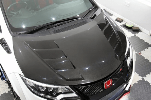 Honda Civic Type R FK2 Hatchback 15-17 Carbon Front Vented Hood Kazento Carbon Parts Bonnets/Hoods Carbon Fiber FK2-HOOD-KZA-CF