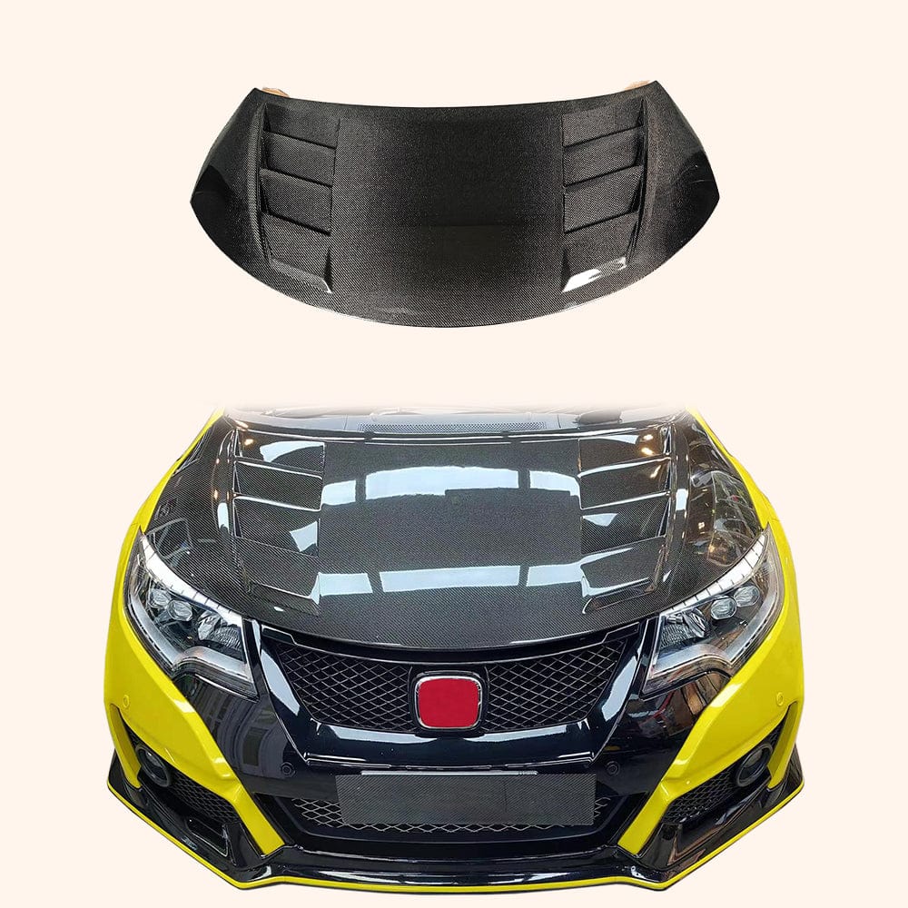 Honda Civic Type R FK2 Hatchback 15-17 Carbon Front Vented Hood