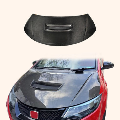 Honda Civic Type R FK2 Hatchback 15-17 Carbon WRC Style Vented Hood Kazento Carbon Parts Bonnets/Hoods Carbon Fiber FK2-HOOD-WRC-CF