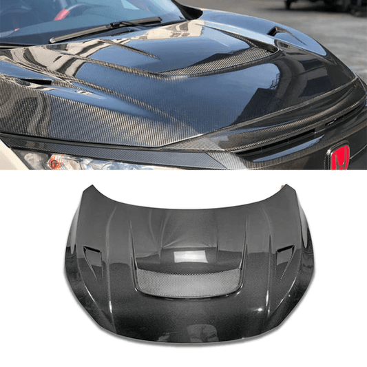 Honda Civic Type-R FK8 VRS Arising Style Vented Bonnet Hoods Kazento Carbon Parts