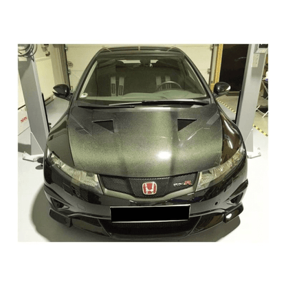 Honda Civic Type R FN2 07-11 MUG Style Carbon Front Hood Bonnet Kazento Carbon Parts Bonnets/Hoods Carbon Fiber FN2-HOOD-MUG-CF