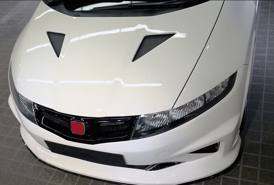Honda Civic Type R FN2 07-11 MUG Style Fiberglass Unpaint Hood Bonnet Kazento Carbon Parts Bonnets/Hoods Fiber Glass (Unpaint) FN2-HOOD-MUG-FRP