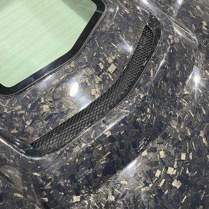 Infiniti G25/G35/G37/Q40 Coupe Clear Glass Vented Hood Bonnet 2008-13 Kazento Carbon Parts Bonnets/Hoods
