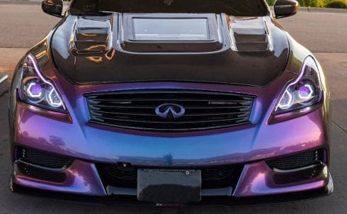 Infiniti G25/G35/G37/Q40 Coupe Clear Glass Vented Hood Bonnet 2008-13 Kazento Carbon Parts Bonnets/Hoods