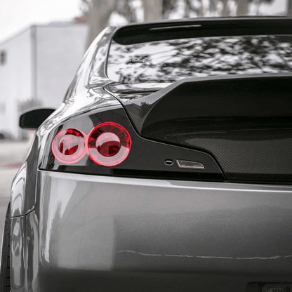 Infiniti G35 V35 2 Door Coupe Dcuktail Rear Trunk Boot Lid 2003-2007 Kazento Carbon Parts Carbon Fiber G352DR-TRUNK-KZ-CF