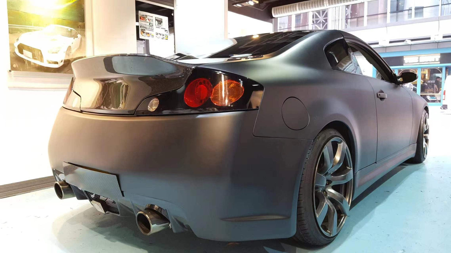 Infiniti G35 V35 2 Door Coupe Dcuktail Rear Trunk Boot Lid 2003-2007 Kazento Carbon Parts Carbon Fiber G352DR-TRUNK-KZ-CF