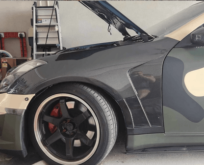 Infiniti G35 V35 2 Door Coupe Front Vented Fenders 2003-2007 Kazento Carbon Parts Carbon Fiber G352DR-FF-EPA1-CF