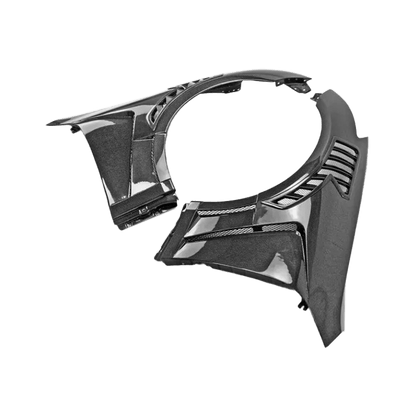 Infiniti G35 V35 2 Door Coupe Front Vented Fenders 2003-2007 Kazento Carbon Parts Carbon Fiber G352DR-FF-EPA2-CF