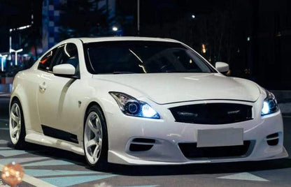 Infiniti G37 Coupe 2 Door ZL Style Side Skirts 2008-2013 Kazento Carbon Parts Fiber Glass (Unpaint) G372D-SS-ZL-FRP