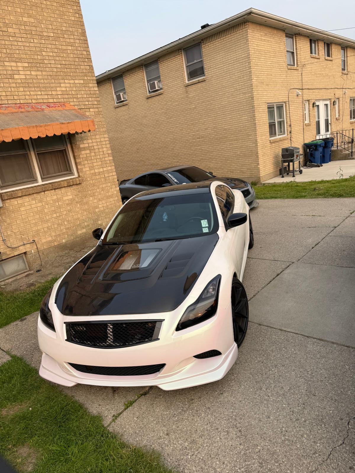 Infiniti G37/Q40/Q60 V36 Coupe Clear Glass Vented Hood Bonnet 2008-15 Kazento Carbon Parts Bonnets/Hoods