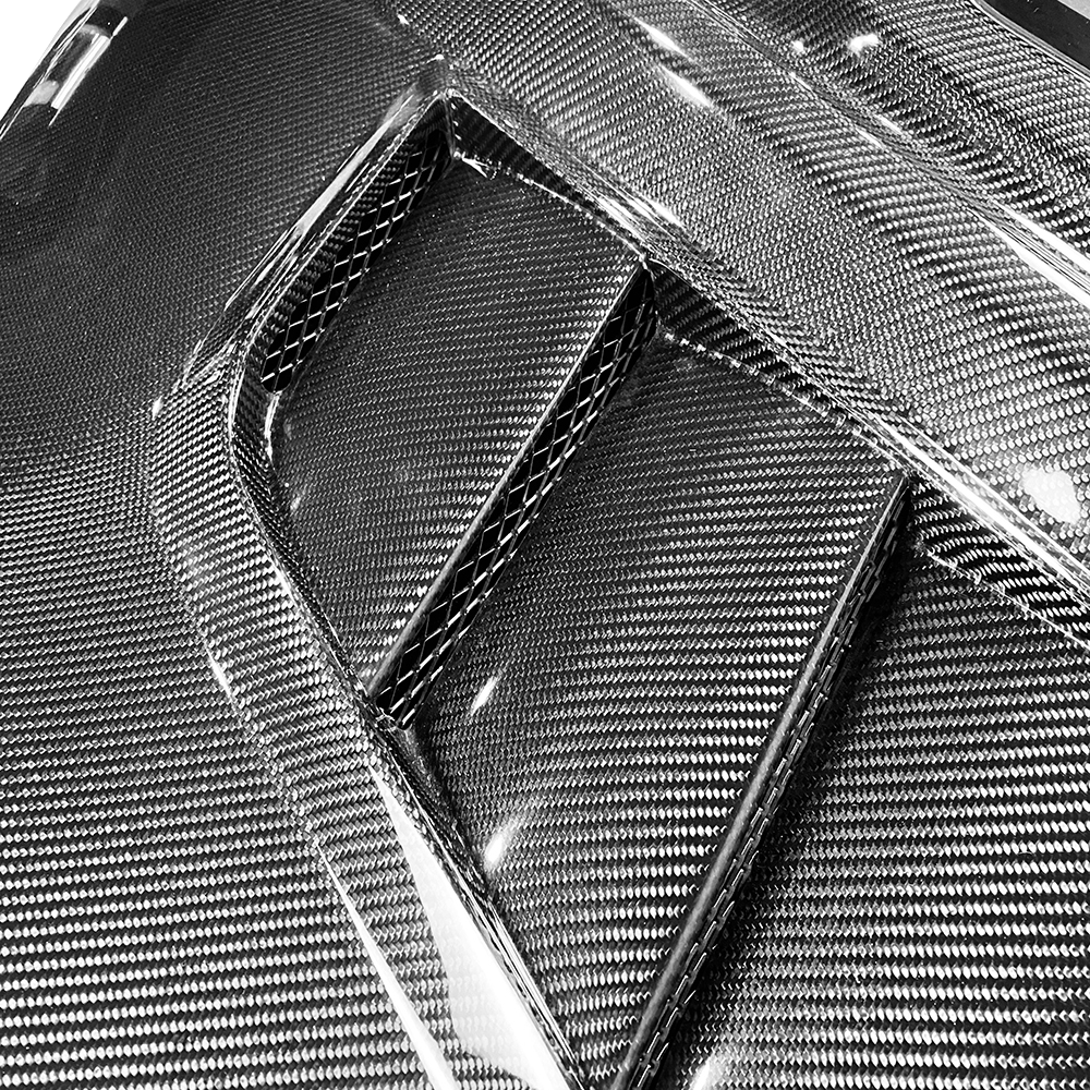 Infiniti G37/Q40/Q60 V36 Coupe Clear Glass Vented Hood Bonnet 2008-15 Kazento Carbon Parts Bonnets/Hoods