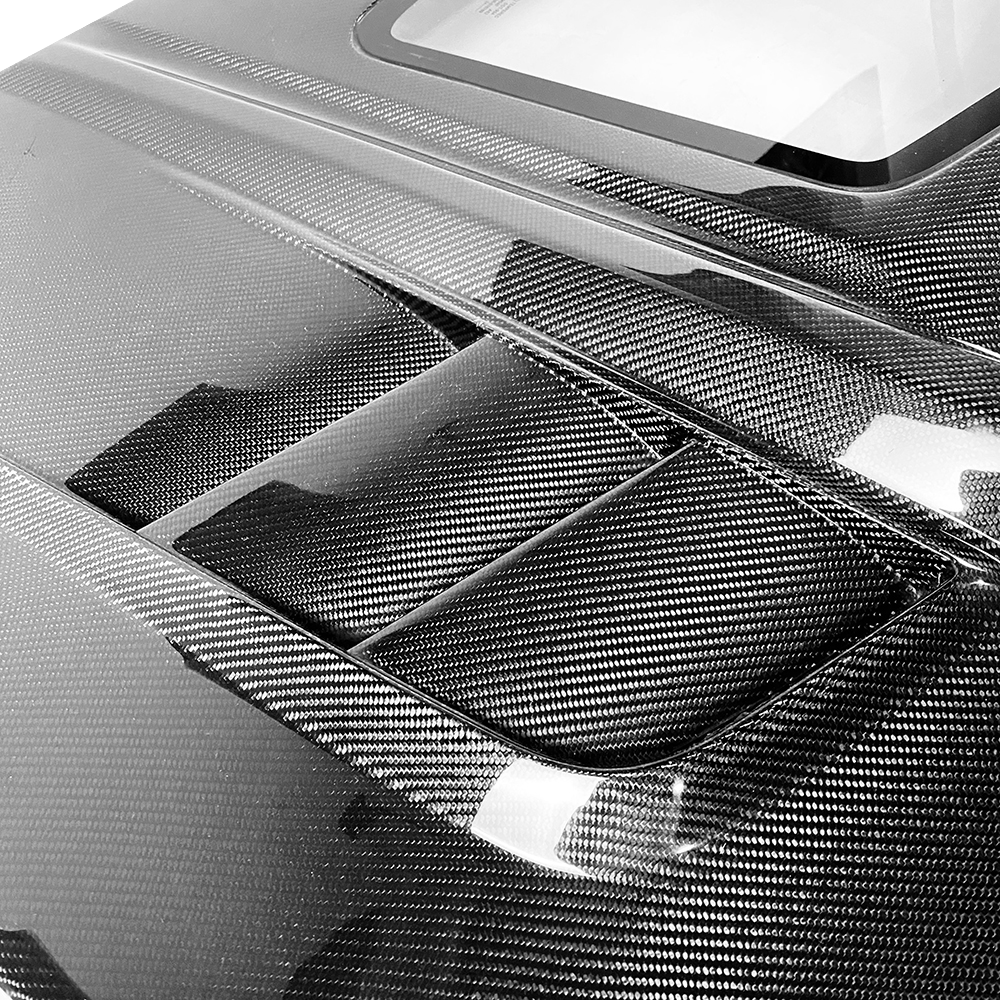 Infiniti G37/Q40/Q60 V36 Coupe Clear Glass Vented Hood Bonnet 2008-15 Kazento Carbon Parts Bonnets/Hoods