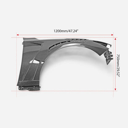 Infiniti Q50 V37 ATTK Type Front Vented Fenders (With Upper Vent) Kazento Carbon Parts 车身侧板