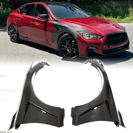 Infiniti Q50 V37 EAU Style Front Vented Fenders 2013-2024 Kazento Carbon Parts 车身侧板