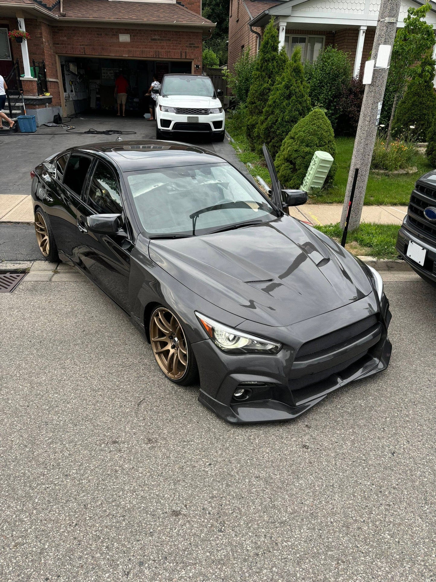 Infiniti Q50 V37 Front Bumper Replacement 2013-2024 Kazento Carbon Parts 车身侧板