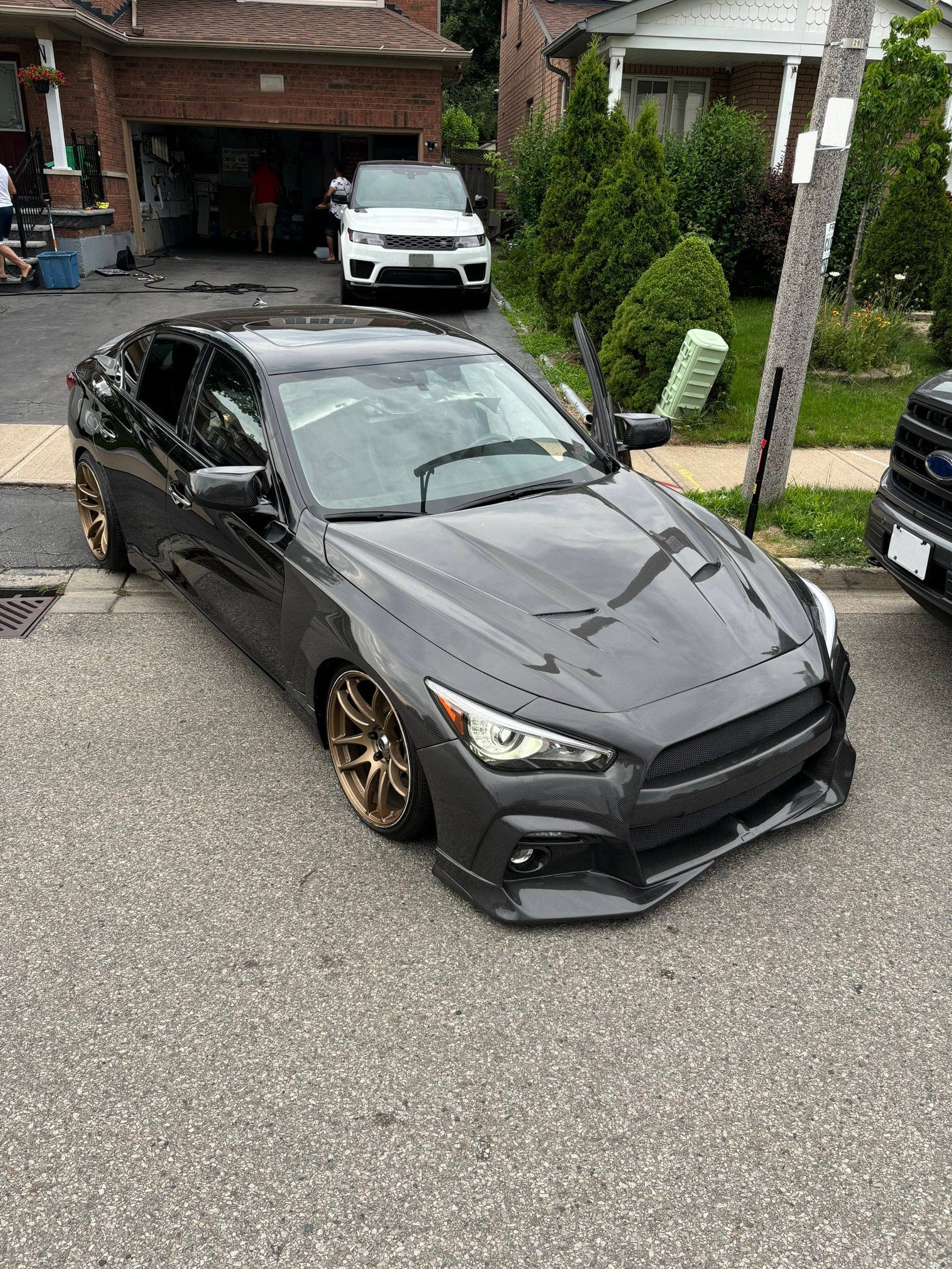 Infiniti Q50 V37 Front Bumper Replacement 2013-2024 Kazento Carbon Parts 车身侧板