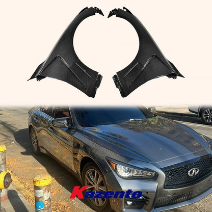 Infiniti Q50 V37 Front Vented Fenders 2013-2024 Pair Kazento Carbon Parts 车身侧板
