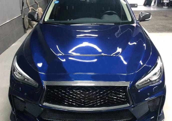 Infiniti Q50 V37 GTS Style Front Vented Hood Bonnet 2013-2024 Kazento Carbon Parts Bonnets/Hoods