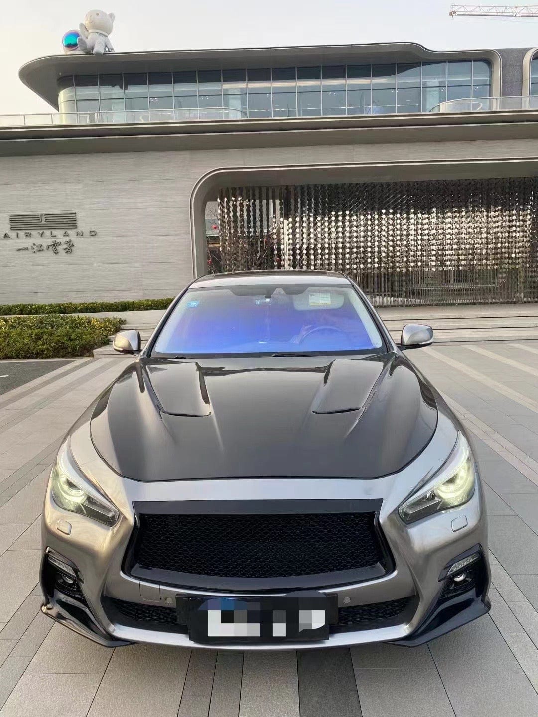 Infiniti Q50 V37 HT Style Vented Hood Bonnet 2013-2024 Kazento Carbon Parts Bonnets/Hoods