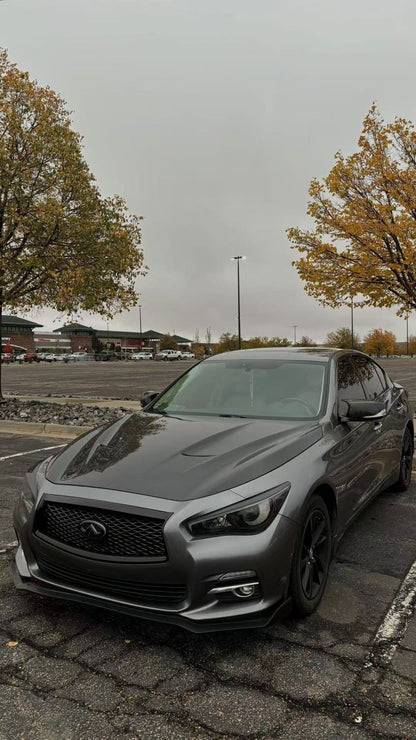 Infiniti Q50 V37 HT Style Vented Hood Bonnet 2013-2024 Kazento Carbon Parts Bonnets/Hoods
