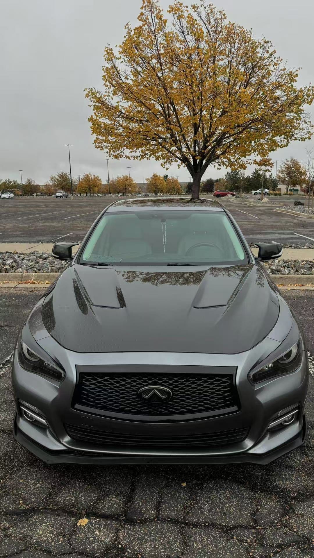 Infiniti Q50 V37 HT Style Vented Hood Bonnet 2013-2024 Kazento Carbon Parts Bonnets/Hoods