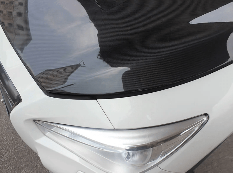 Infiniti Q50 V37 Terminator Style Front Vented Bonnet Hood 2013-2024 Kazento Carbon Parts Carbon Fiber Q50-HOOD-LN-CF