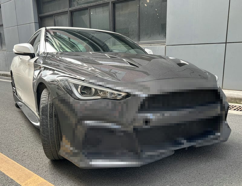 Infiniti Q60 CV37 AM Type Front Bumper Hood Bonnet 17 Onwards Kazento Carbon Parts Bonnets/Hoods