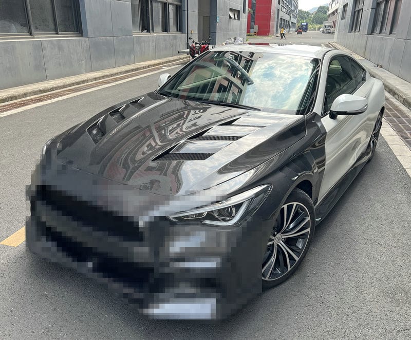 Infiniti Q60 CV37 AM Type Front Bumper Hood Bonnet 17 Onwards Kazento Carbon Parts Bonnets/Hoods