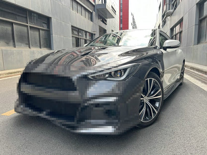 Infiniti Q60 CV37 AM Type Front Bumper Hood Bonnet 17 Onwards Kazento Carbon Parts Bonnets/Hoods
