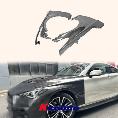 Infiniti Q60 CV37 Front Vented Fenders 17 onwards Kazento Carbon Parts 车身侧板