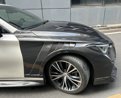 Infiniti Q60 CV37 Front Vented Fenders 17 onwards Kazento Carbon Parts 车身侧板