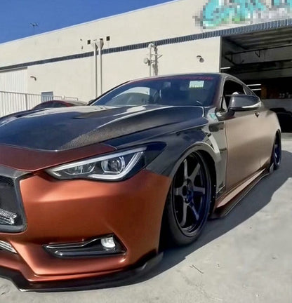 Infiniti Q60 CV37 Front Vented Fenders 17 onwards Kazento Carbon Parts 车身侧板