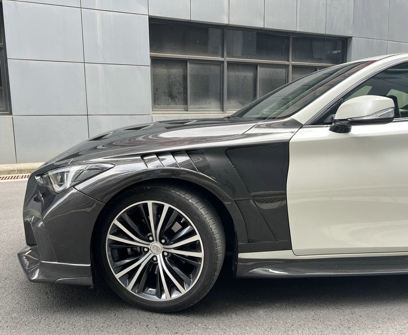 Infiniti Q60 CV37 Front Vented Fenders 17 onwards Kazento Carbon Parts 车身侧板