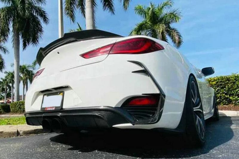 Infiniti Q60 CV37 Rear Bumper Canard  17 onwards Kazento Carbon Parts Carbon Fiber Q60-CANA-V-CF