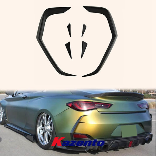 Infiniti Q60 CV37 Rear Bumper Canards Trim 2017-2022 Kazento Carbon Parts 车身侧板